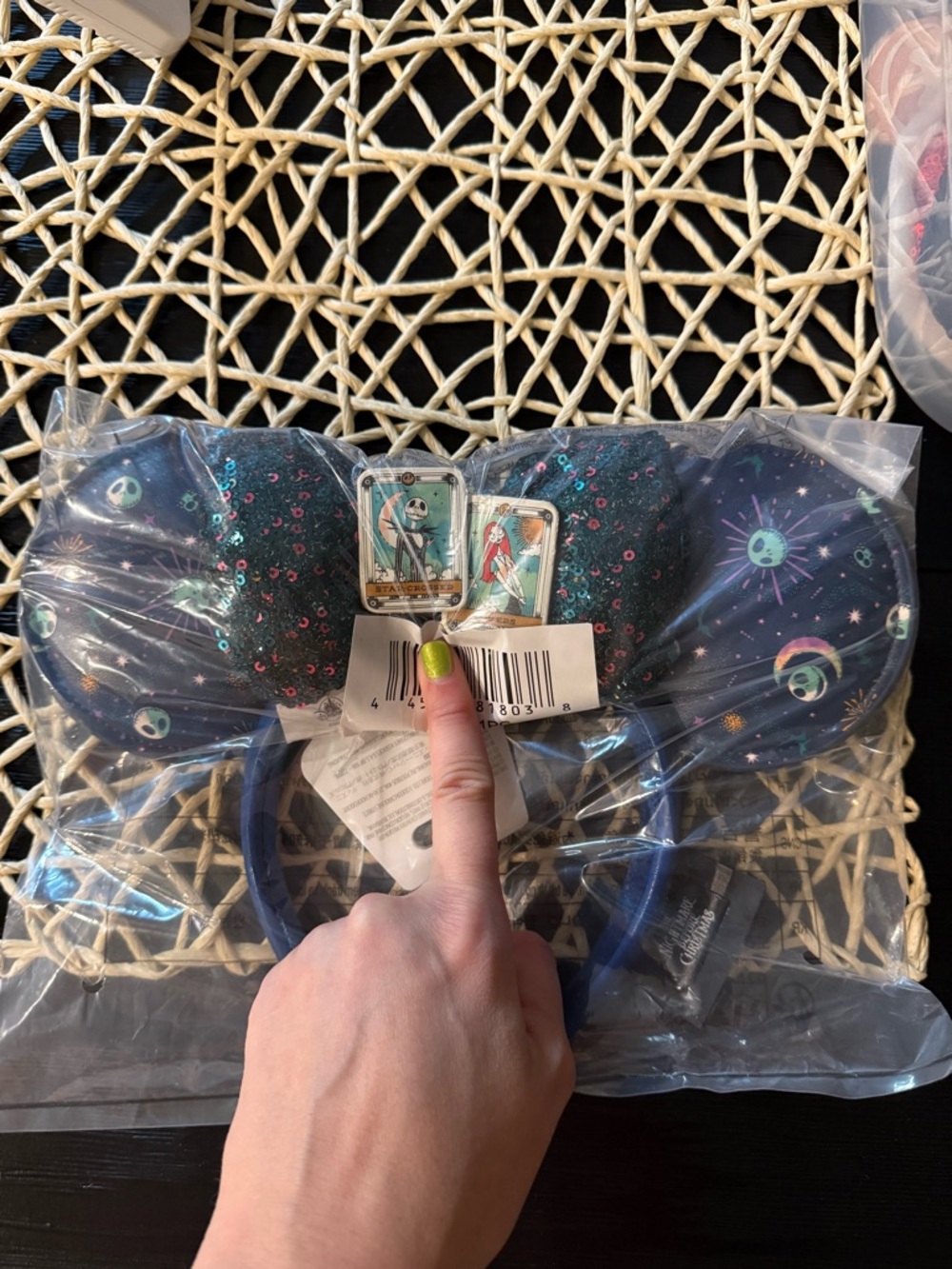Nightmare Before Christmas Mickey Ear Headband - Navy with Glitter